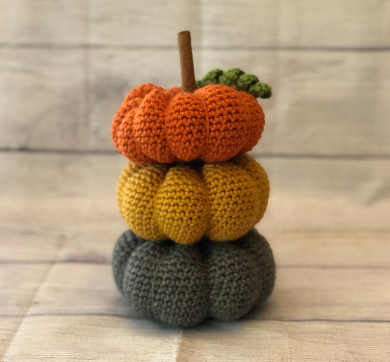 Medium Sized Handmade Crochet Pumpkin Singles (8" Size) - Crochet Decor