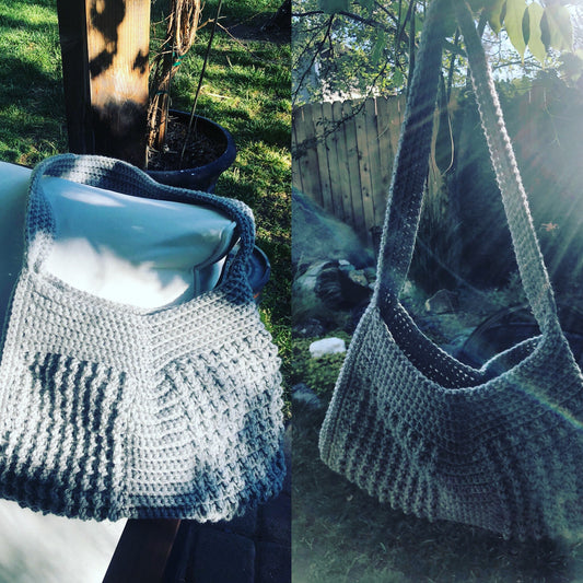 Grey crochet handbag/purse freeshipping - SimplyYarnCo