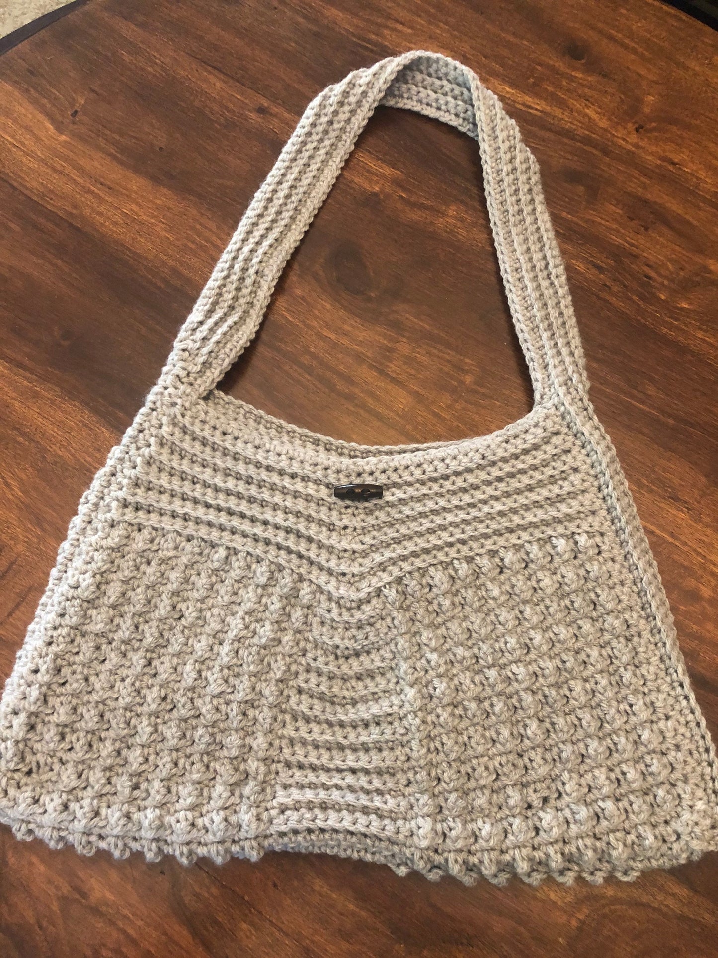 Grey crochet handbag/purse freeshipping - SimplyYarnCo