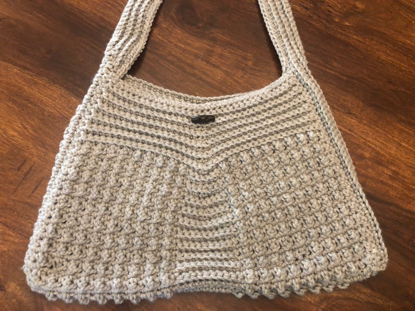 Grey crochet handbag/purse freeshipping - SimplyYarnCo