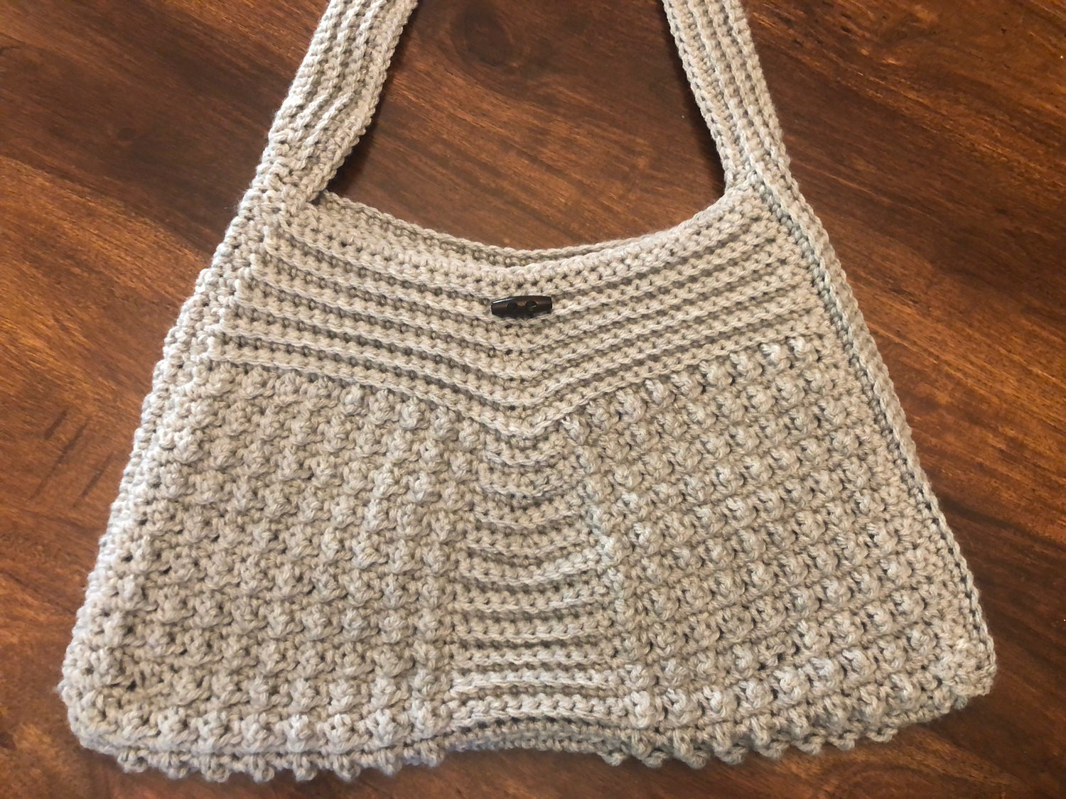Grey crochet handbag/purse freeshipping - SimplyYarnCo