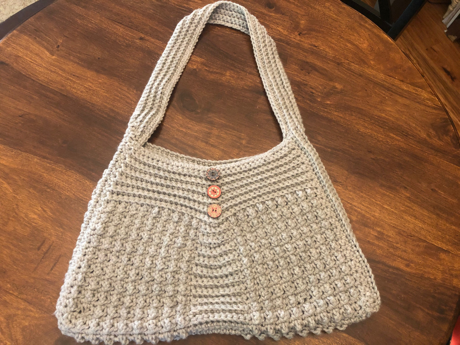 Grey crochet handbag/purse freeshipping - SimplyYarnCo