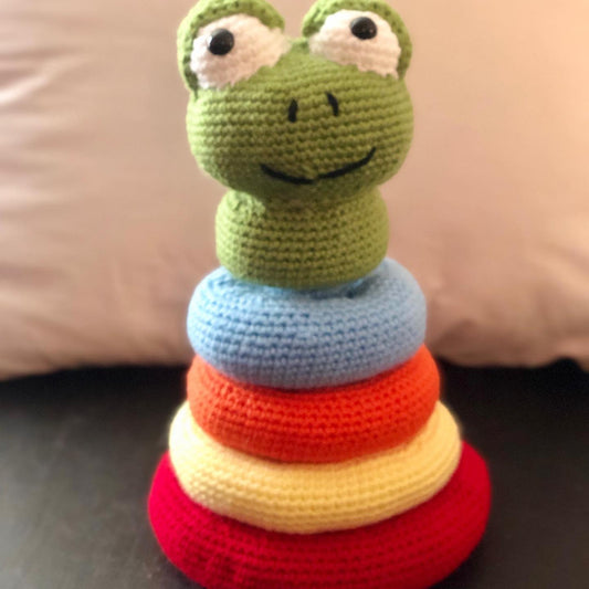 Frankie the Frog (Ring Toy Plush) - Crochet Plush Toy