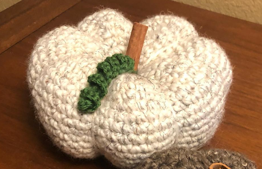 "Small 3-Piece Set" Handmade Crochet Pumpkins (4in. Size) - Crochet Decor Collection