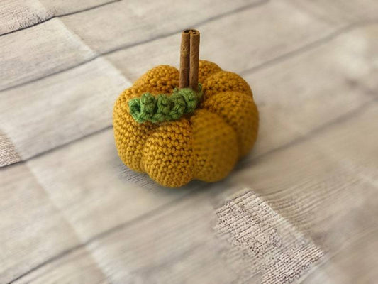 "Small 3-Piece Set" Handmade Crochet Pumpkins (4in. Size) - Crochet Decor Collection