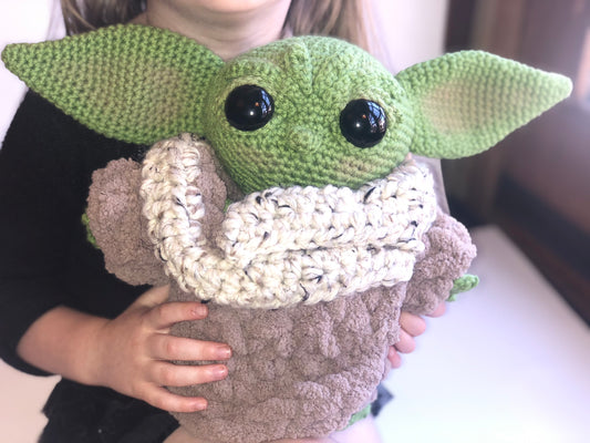 Baby Yoda inspired stuffed animal doll from The Mandalorian on Disney+ Handmade Crochet freeshipping - SimplyYarnCo